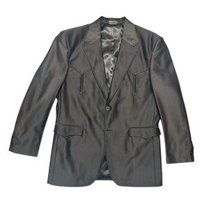 Vintage Country Western Men’s Black Suit Jacket Size 38 / Pants Size 36